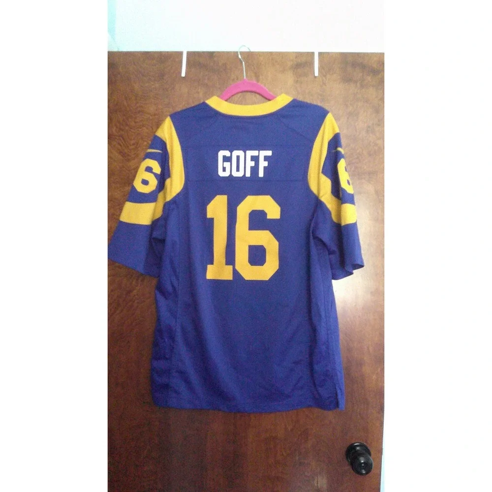 Nike Football Jersey Mens Medium Blue Excellent Jared Goff LA Rams #16 On Field